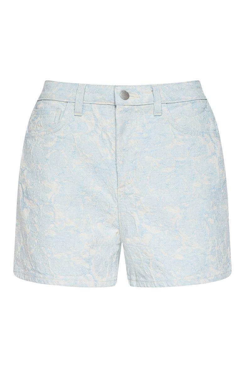 Lissania Floral Stitch Denim Shorts, Alternate, color, CLOUD DAMASK