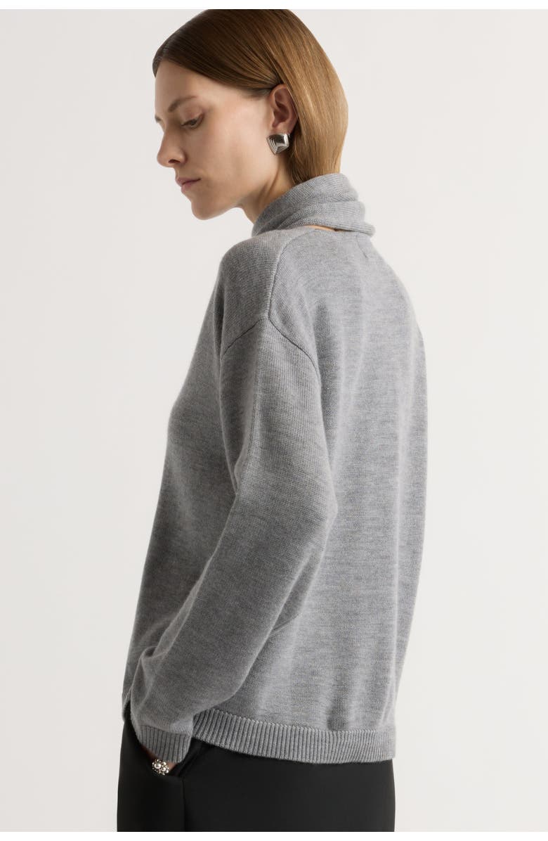 Modern Citizen Amanda Scarf-Neck Wool Sweater, Alternate, color, Heather Graphite