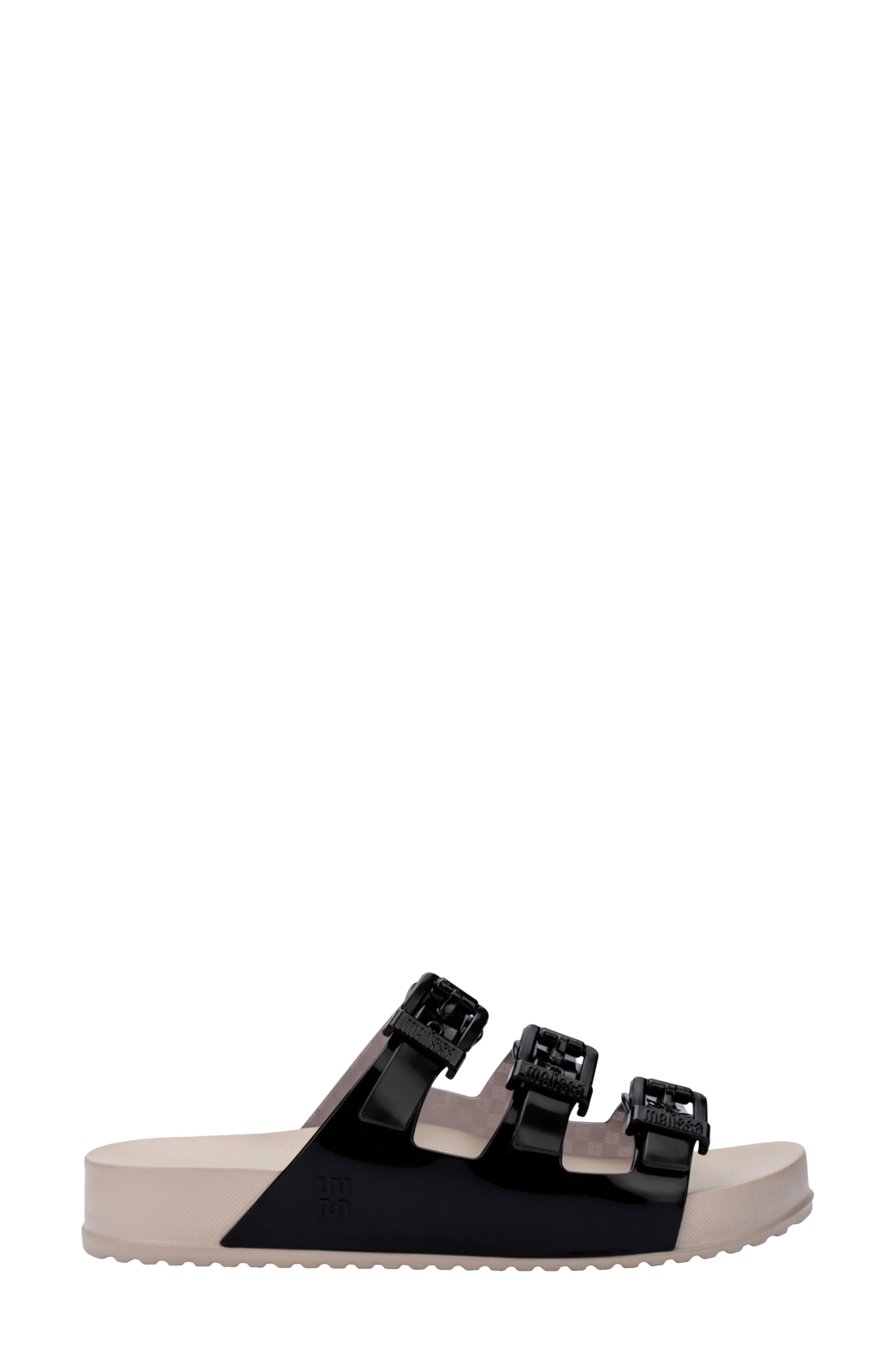 Cozy Stripes Platform Slide Sandal, Alternate, color, BEIGE/TRANSP BLACK