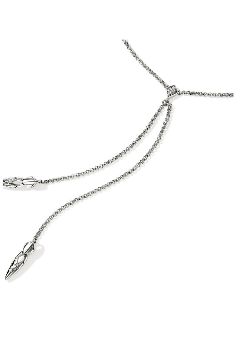Naga Diamond Y-Necklace, Alternate, color, SILVER