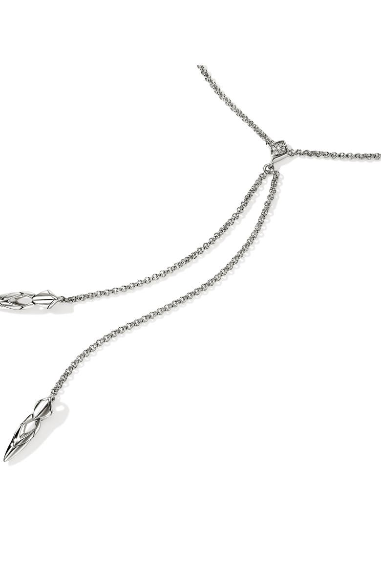 John Hardy Naga Diamond Y-Necklace, Alternate, color, Silver