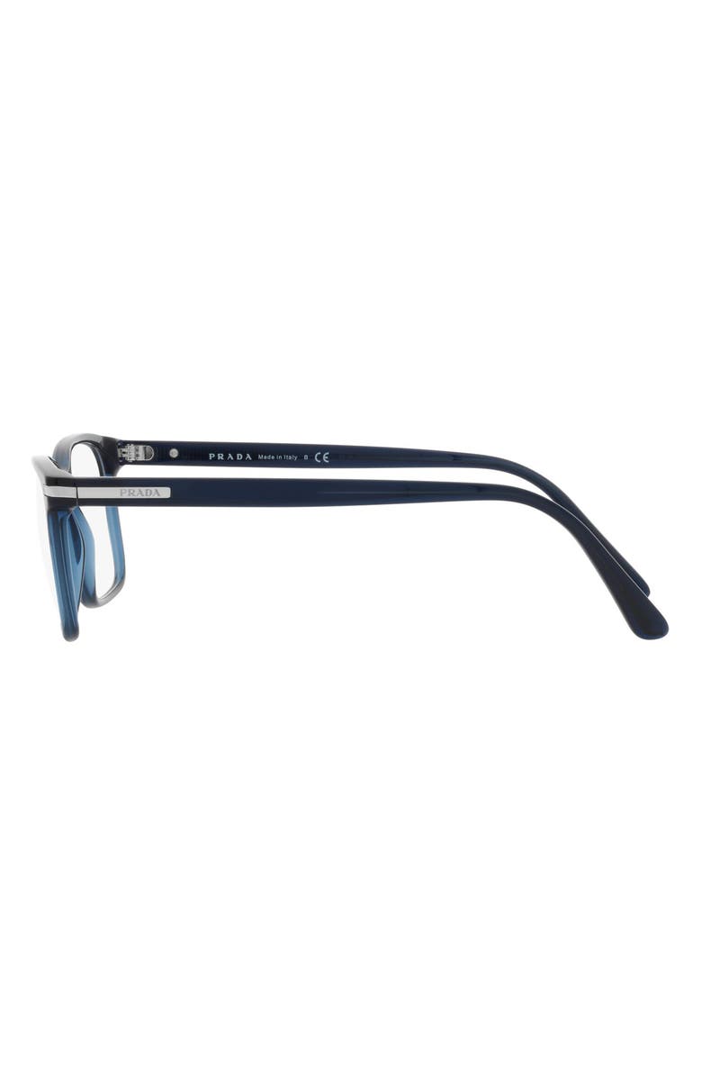 Prada 56mm Rectangular Optical Glasses, Alternate, color, Crystal