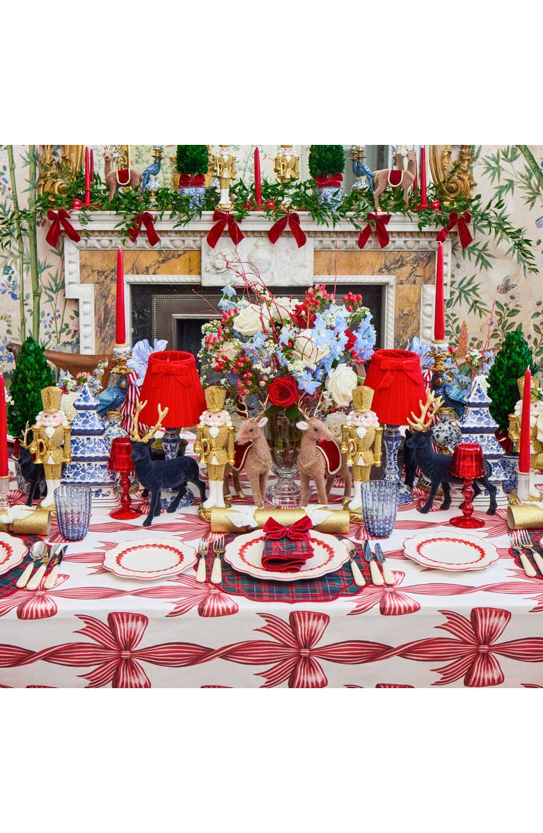 Mrs. Alice Red Laurel Dinner Plate, Alternate, color, Red