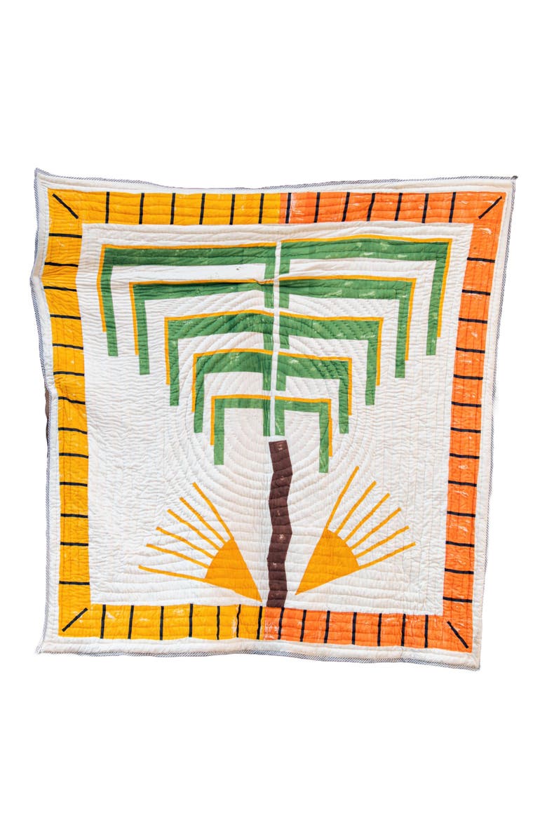 CQC LA Tiger Quilt - Twin with 2 shams, Alternate, color, White, Yellow, Black, Red