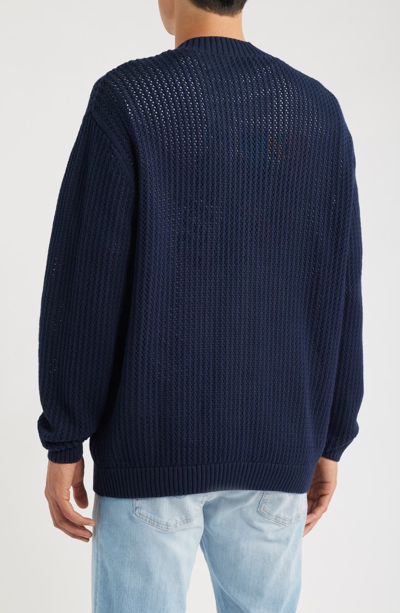 Les Deux x Prince Openwork Cotton Cardigan, Alternate, color, Dark Navy