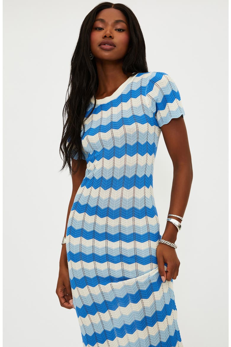 stripe knit o-ring beach maxi dress Emory Stripe Pointelle Knit Cover-Up Maxi Dress (Women)