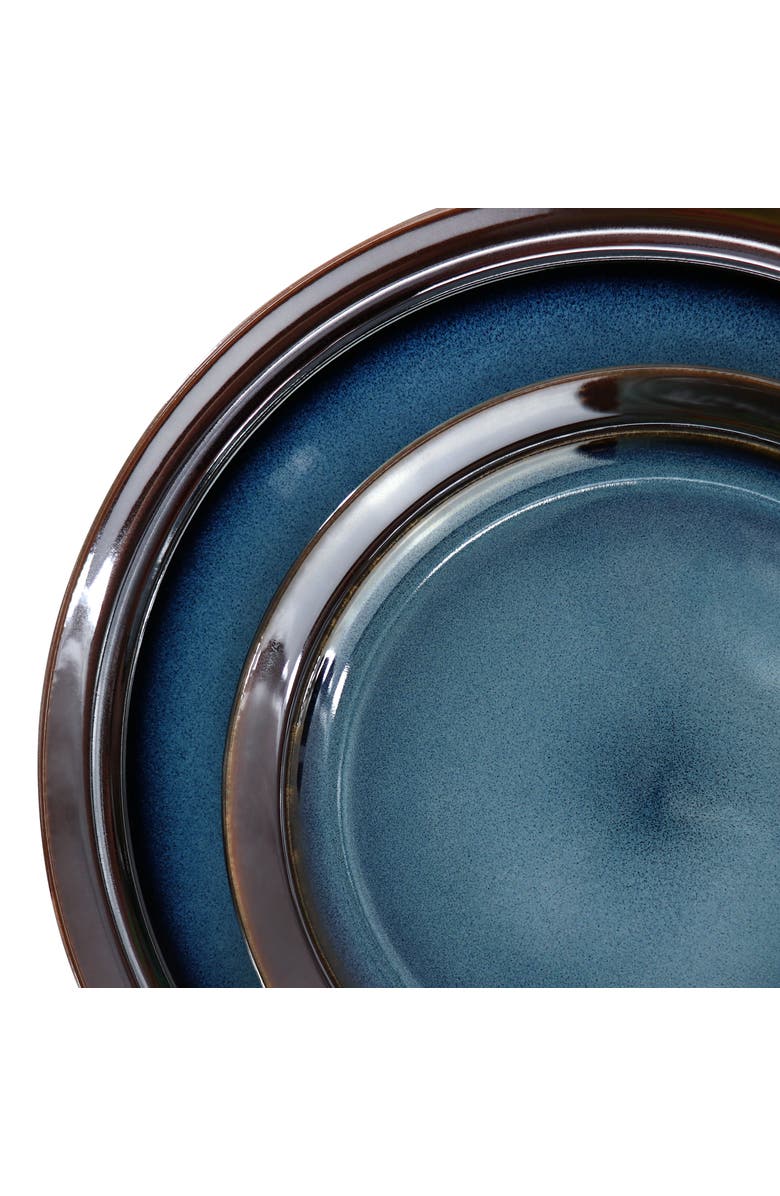 Gibson Elite 16 Piece Priya Reactive Glaze Stoneware Dinnerware Set, Alternate, color, Blue