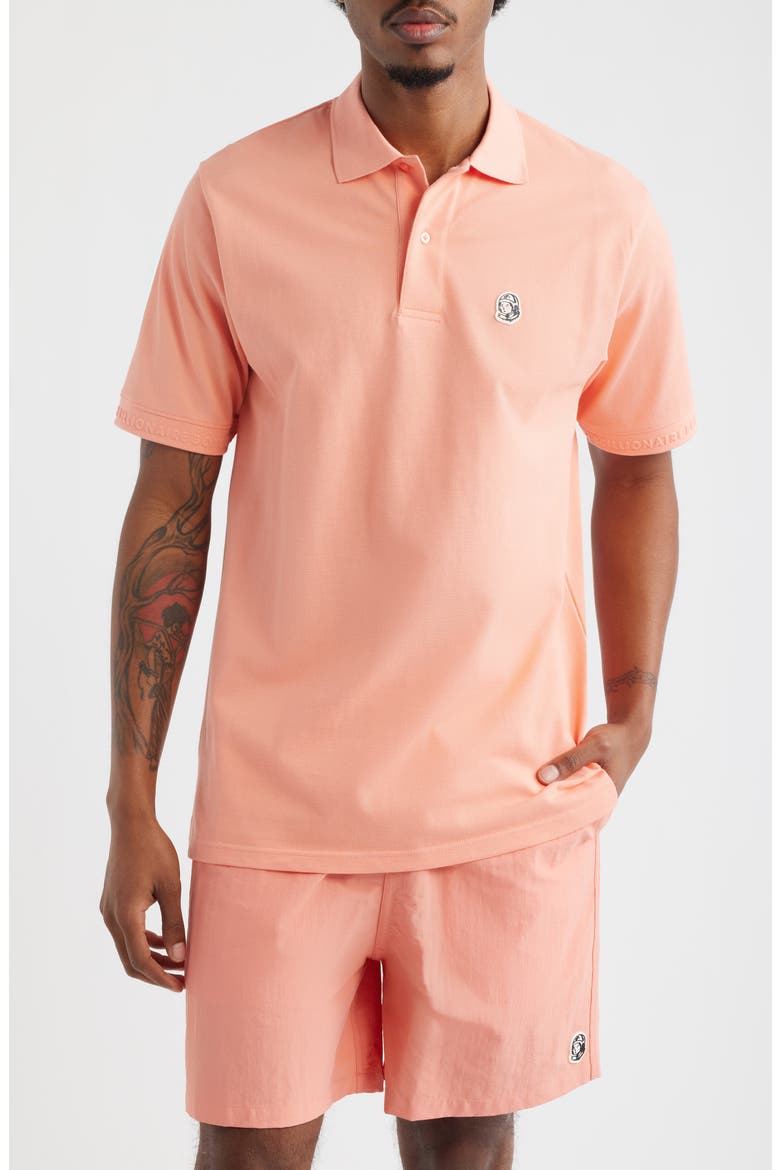 Landing Short Sleeve Polo, Main, color, PEACH AMBER