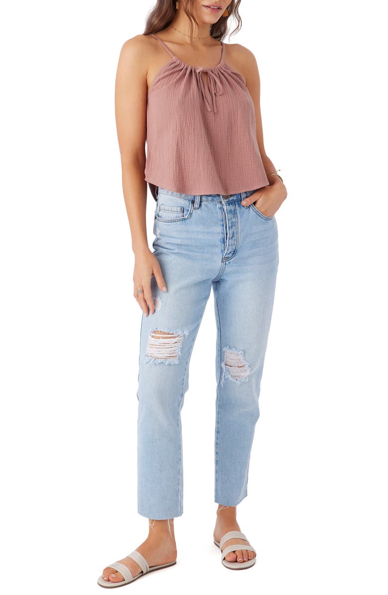 O'Neill Anya Cotton Gauze Tank, Alternate, color, Burlwood