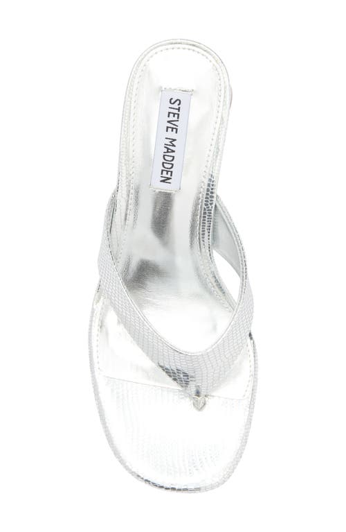 Steve Madden Kitana Block Heel Slide Sandal In Silver