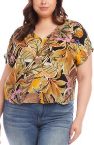 Karen Kane Floral V-Neck Top