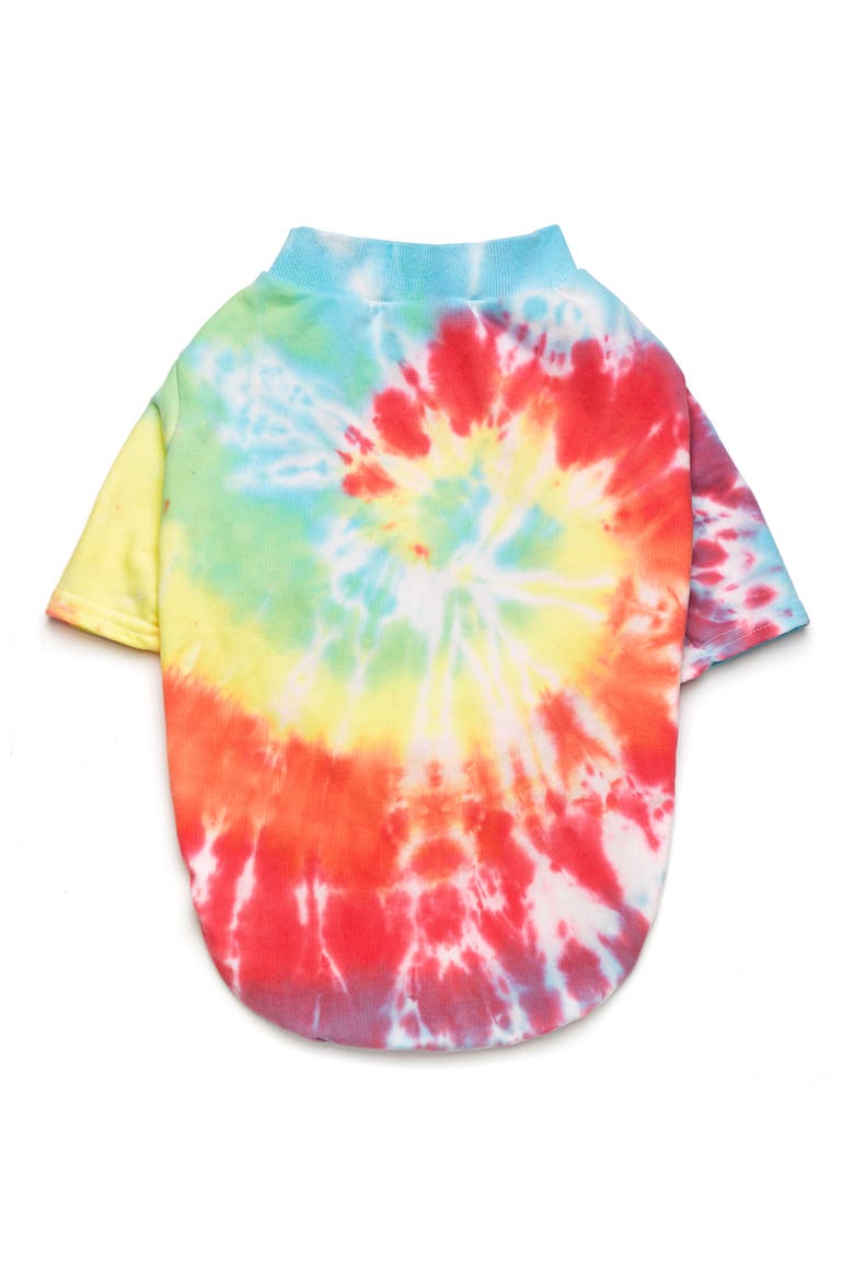 Rainbow Tie-Dye Dog Tee, Alternate, color, RAINBOW