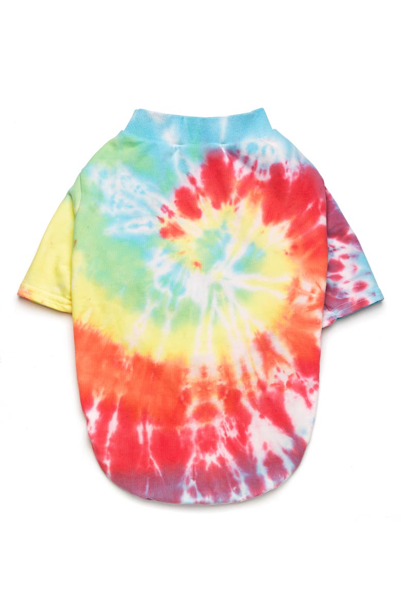 LoveThyBeast Rainbow Tie-Dye Dog Tee, Alternate, color,