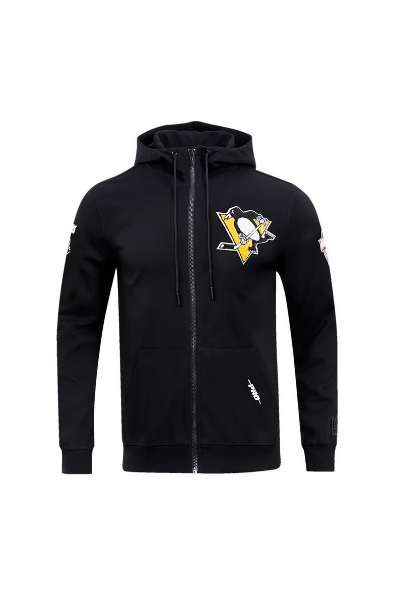 PRO STANDARD Men's Pro Standard Black Pittsburgh Penguins Classic Chenille Full-Zip Hoodie Jacket, Alternate, color, Black