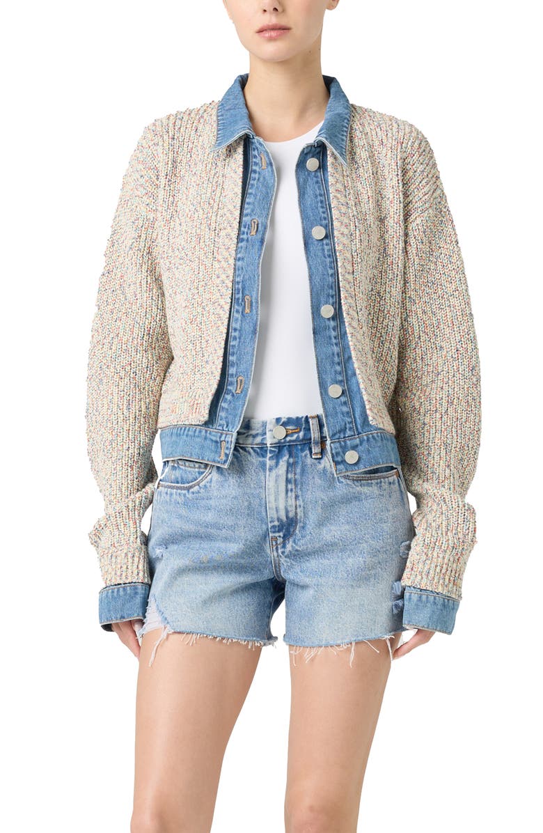 BLANKNYC Knit Trucker Jacket, Alternate, color, 