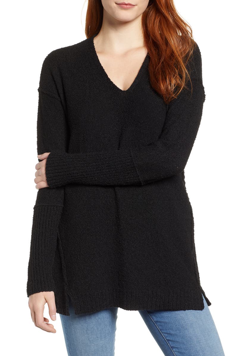 Caslon<sup>®</sup> Bouclé Tunic Sweater, Main, color,