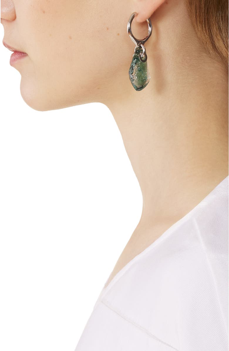 Lanvin Aurore Hoop Earrings, Alternate, color, Grey/Transparent