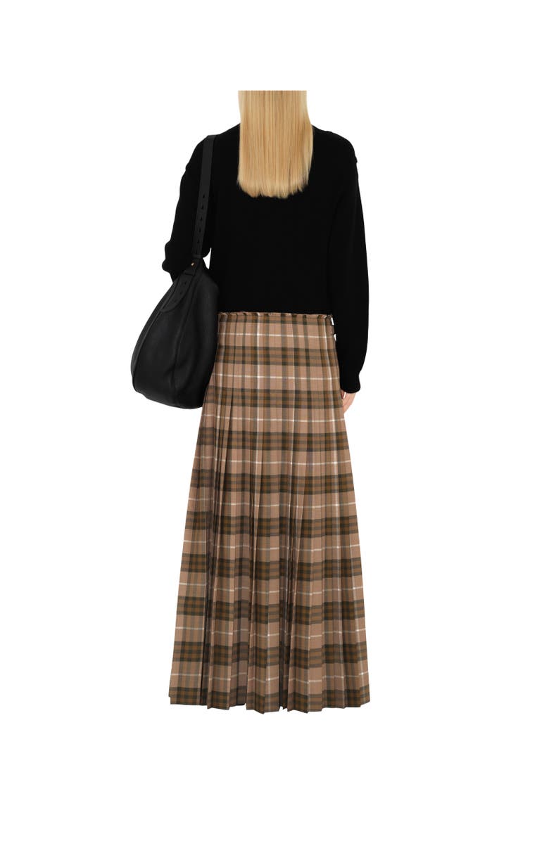Burberry Check Wool Blend Maxi Kilt, Alternate, color, 
