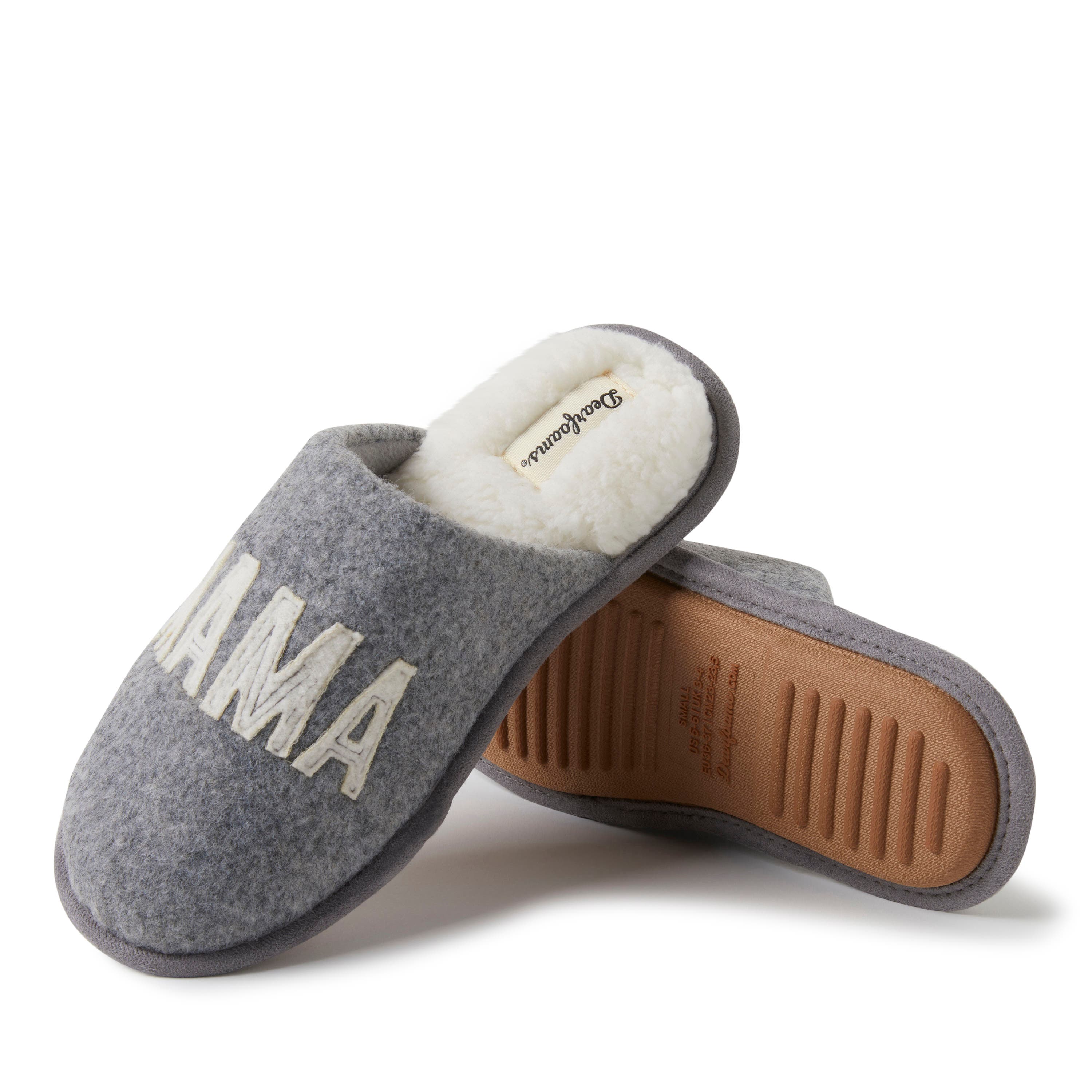 DEARFOAMS Carley Mama Bear Mom Scuff Slipper, Alternate, color, Light Heather Grey