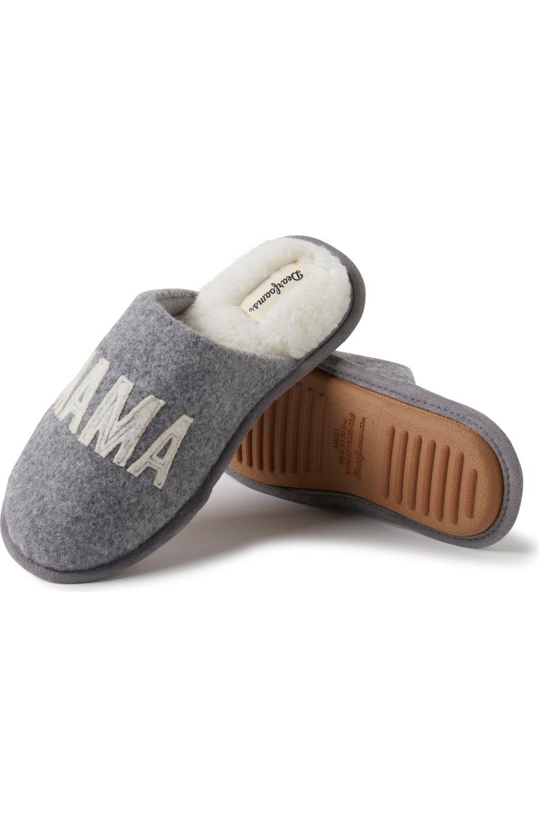 DEARFOAMS Carley Mama Bear Mom Scuff Slipper, Alternate, color, Light Heather Grey