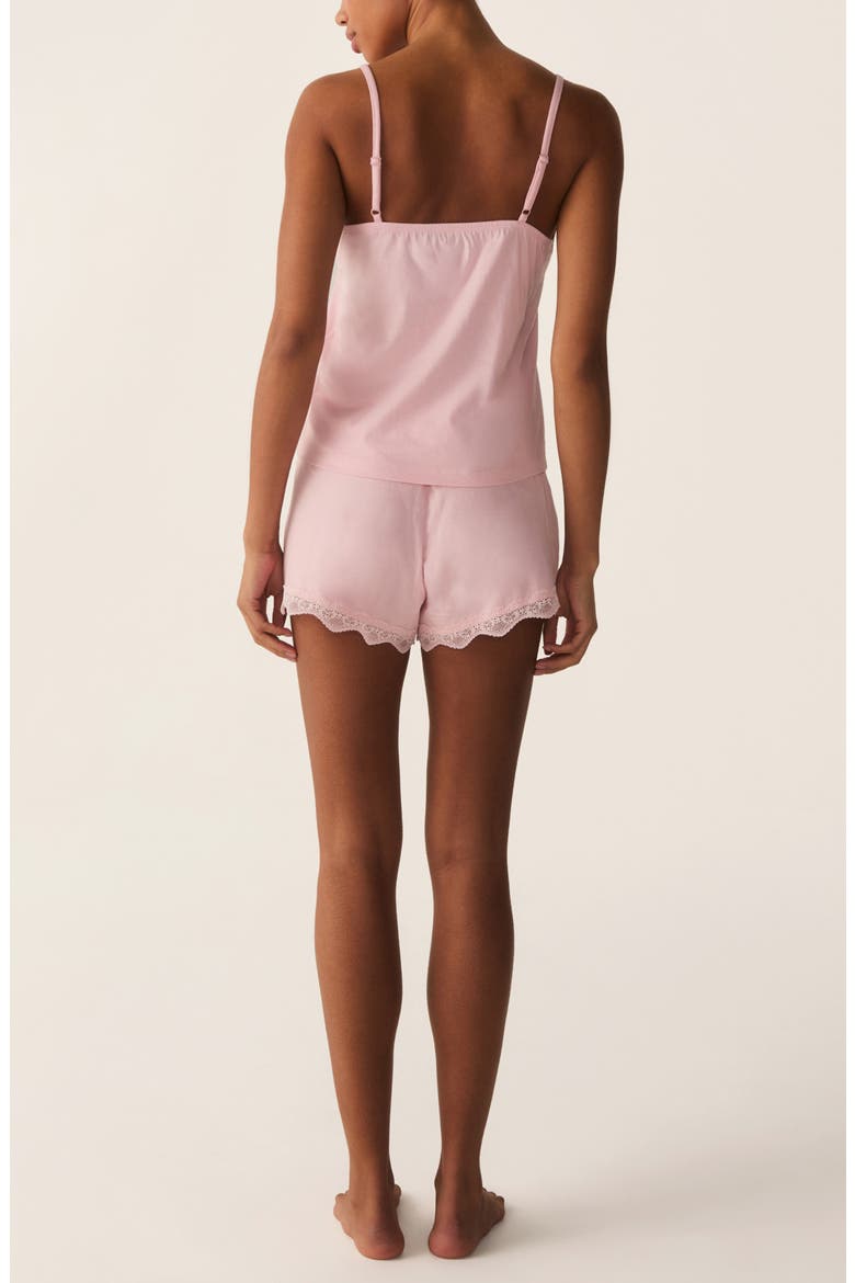 Pima Cotton Lace Trim Camisole Pajamas, Alternate, color, PINK