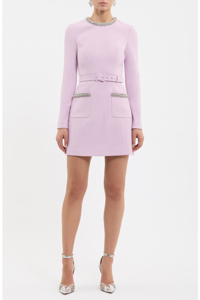 Yolanda Long Sleeve Minidress, Alternate, color, LILAC