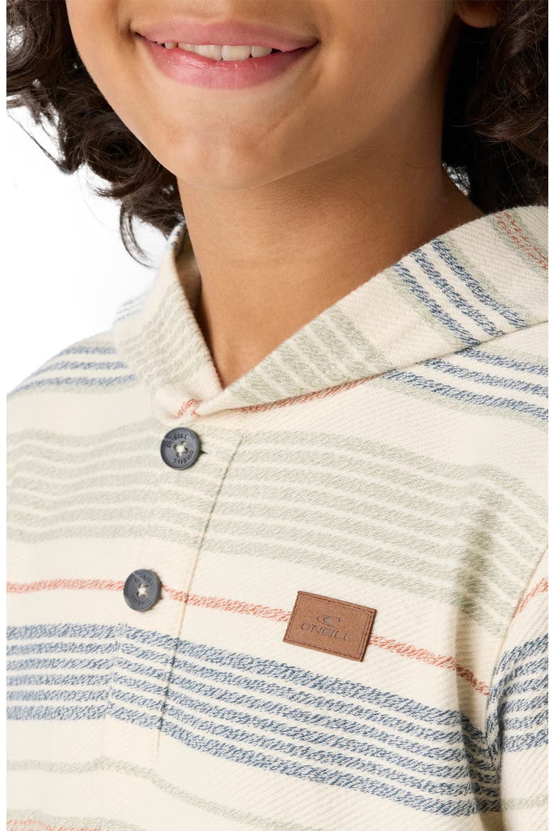 Kids' Bavaro Stripe Pullover Hoodie, Alternate, color, CREAM