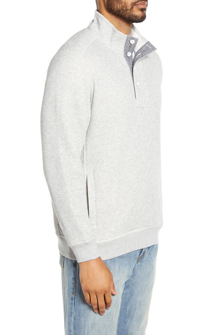 Via Norte Half Button Pullover, Alternate, color, GREY HEATHER