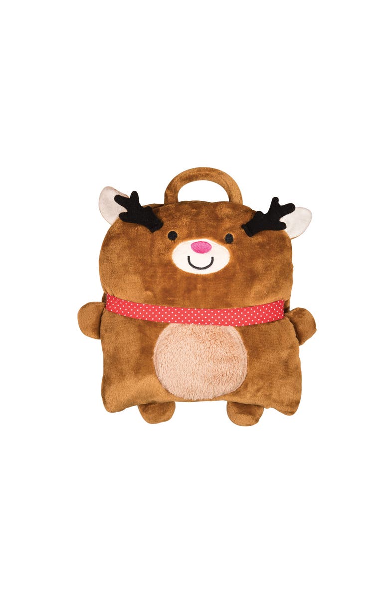 C&F Home Christmas Reindeer Pillow, 40" x 47" Throw Blanket, Main, color, Brown