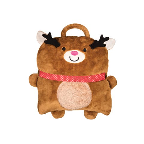 Christmas Reindeer Pillow, 40" x 47" Throw Blanket