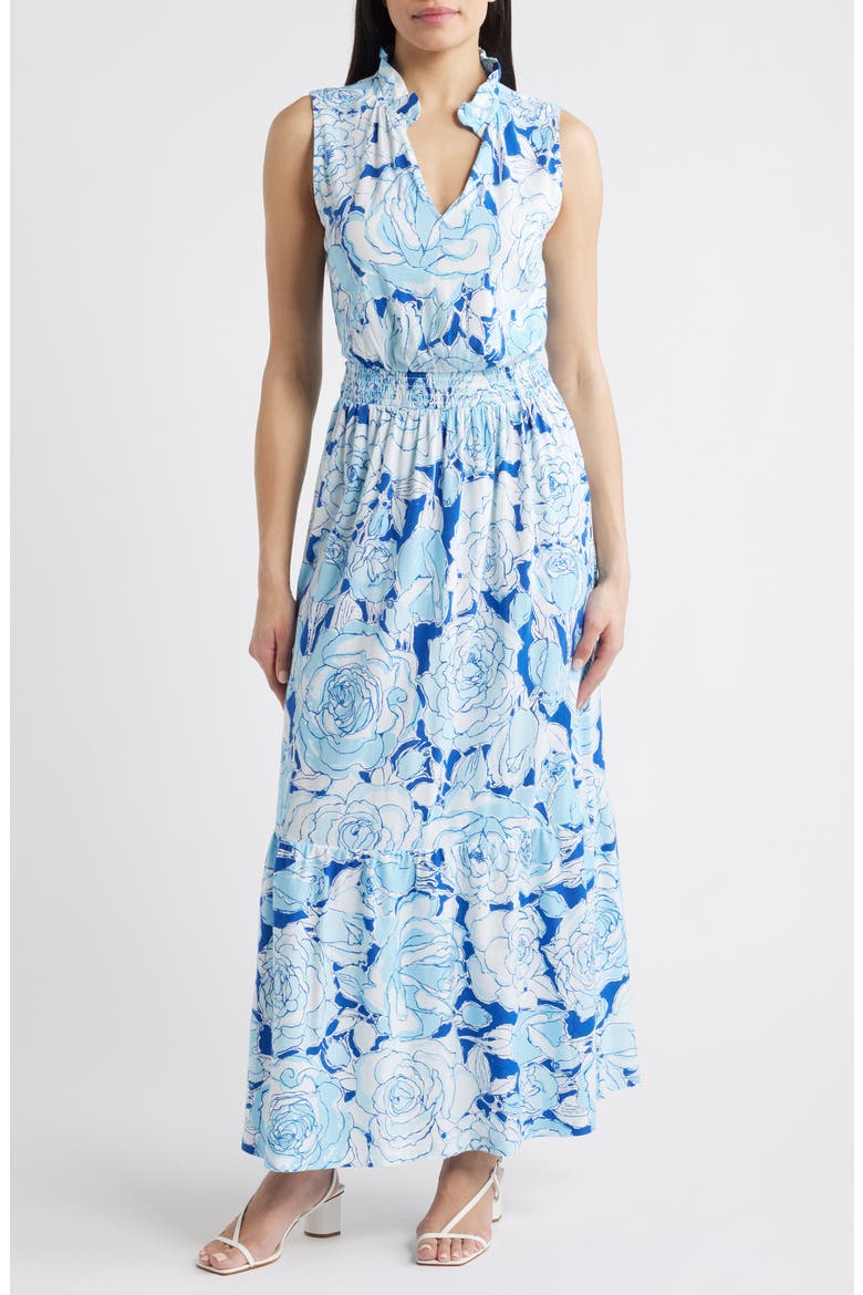 Amiria Sleeveless Maxi Dress, Main, color, CAPRI BLUE ROSANNA