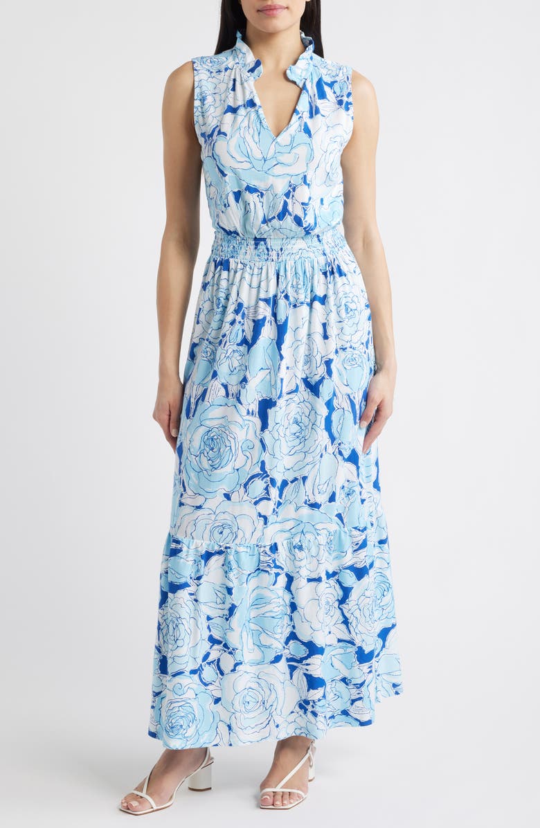 Lilly Pulitzer<sup>®</sup> Amiria Sleeveless Maxi Dress, Main, color, Capri Blue Rosanna