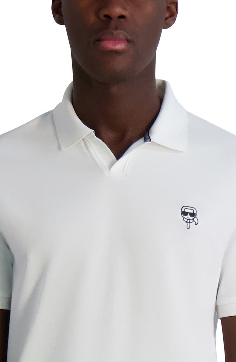 KARL LAGERFELD PARIS Karl Head Johnny Collar Polo, Alternate, color, White
