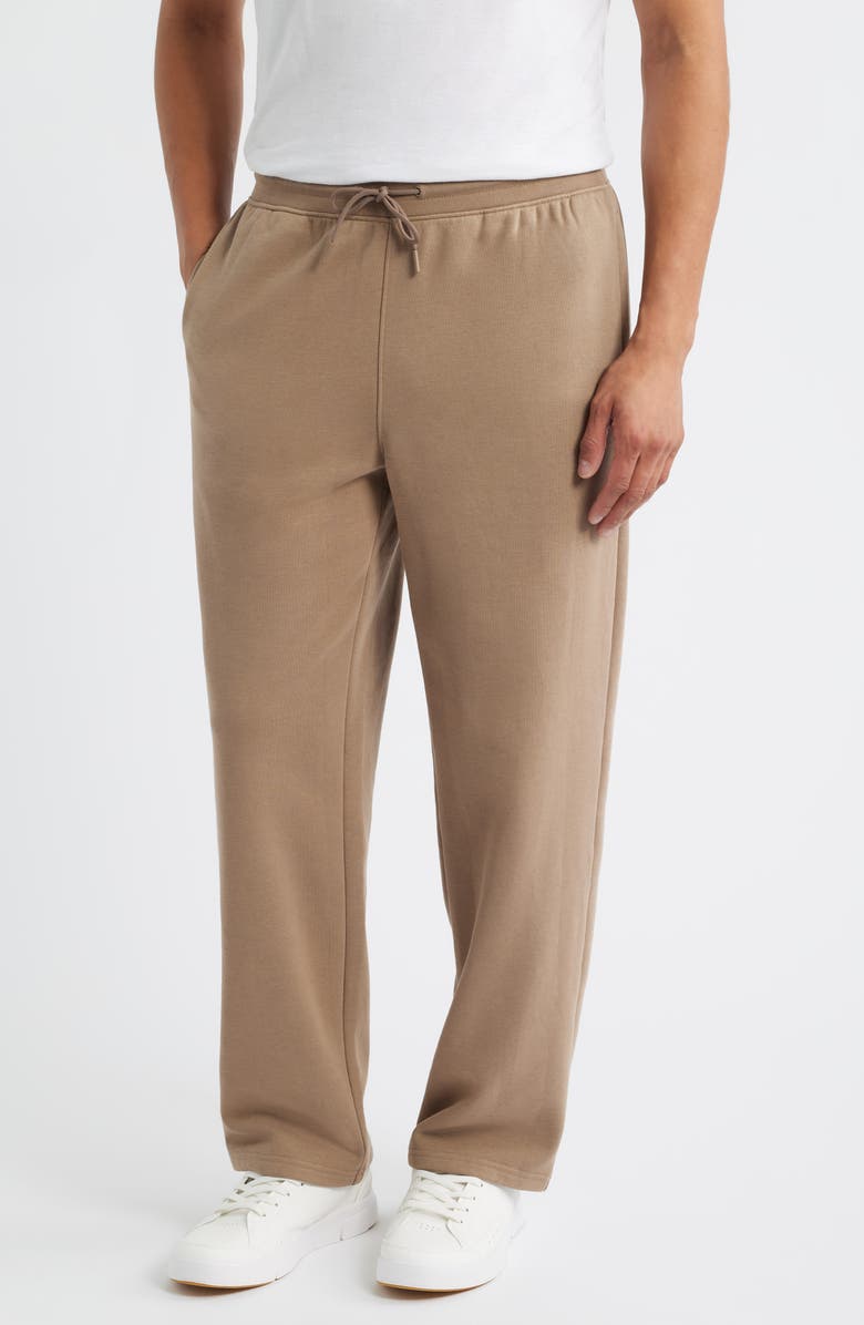 Zella Vital Fleece Pants, Main, color, Tan Fossil