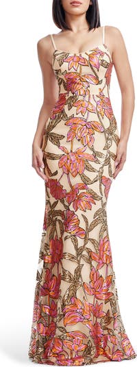 Giovanna Sequin Floral Mermaid Gown