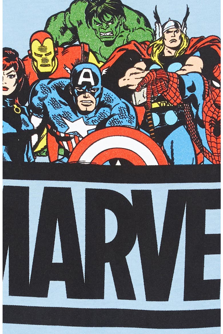 Marvel All Stars Graphic Tee, Alternate, color, BLUE