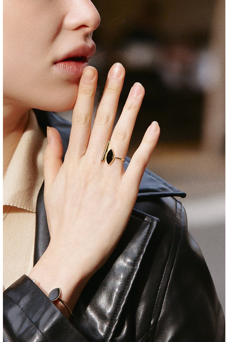 Black Eyes Ring, Alternate, color, Black & Gold