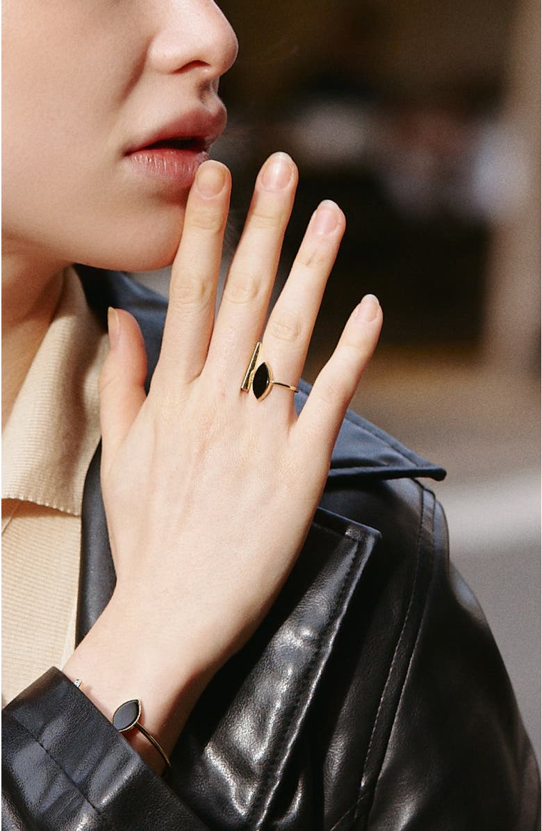 RC RETRO CHIC Black Eyes Ring, Alternate, color, Black & Gold