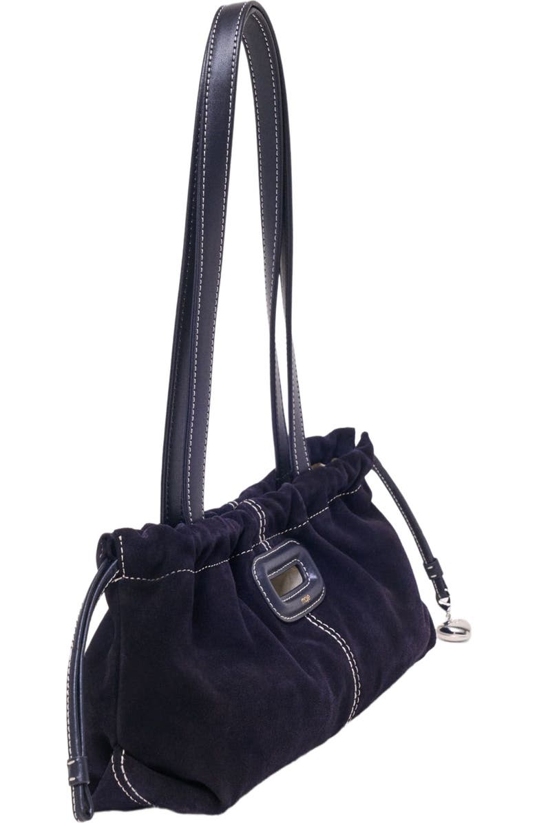 maje Topstitched suede Milpli Gazette, Alternate, color, Marine Blue