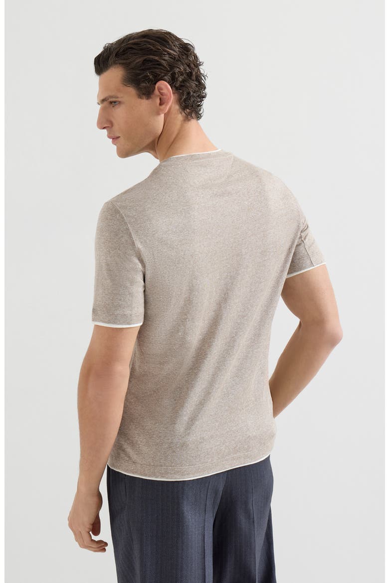 T-shirt with faux-layering, Alternate, color, Hazelnut