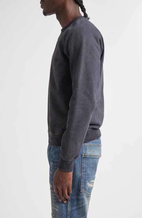 Double Rl Cotton & Wool French Terry Crewneck Sweatshirt In Black