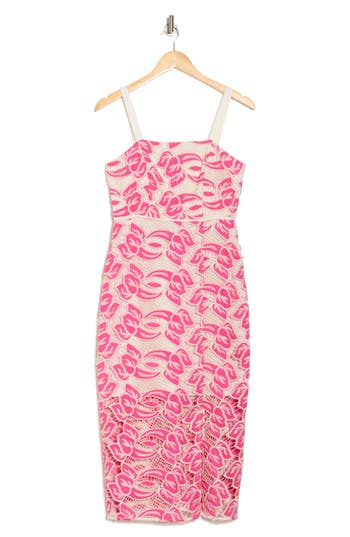 Sam Edelman Artisinal Lace Midi Dress In Pretty Pink