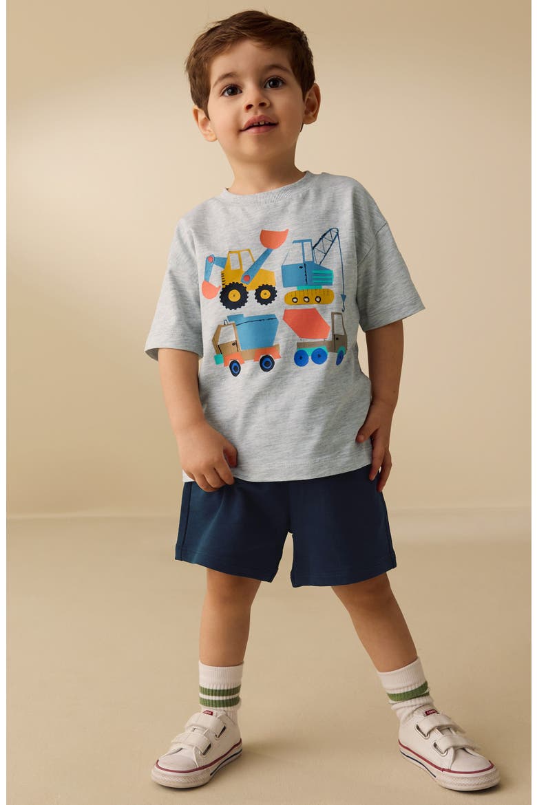 Kids' Oversize Construction Graphic T-Shirt & Pull-On Shorts Set, Alternate, color, GREY