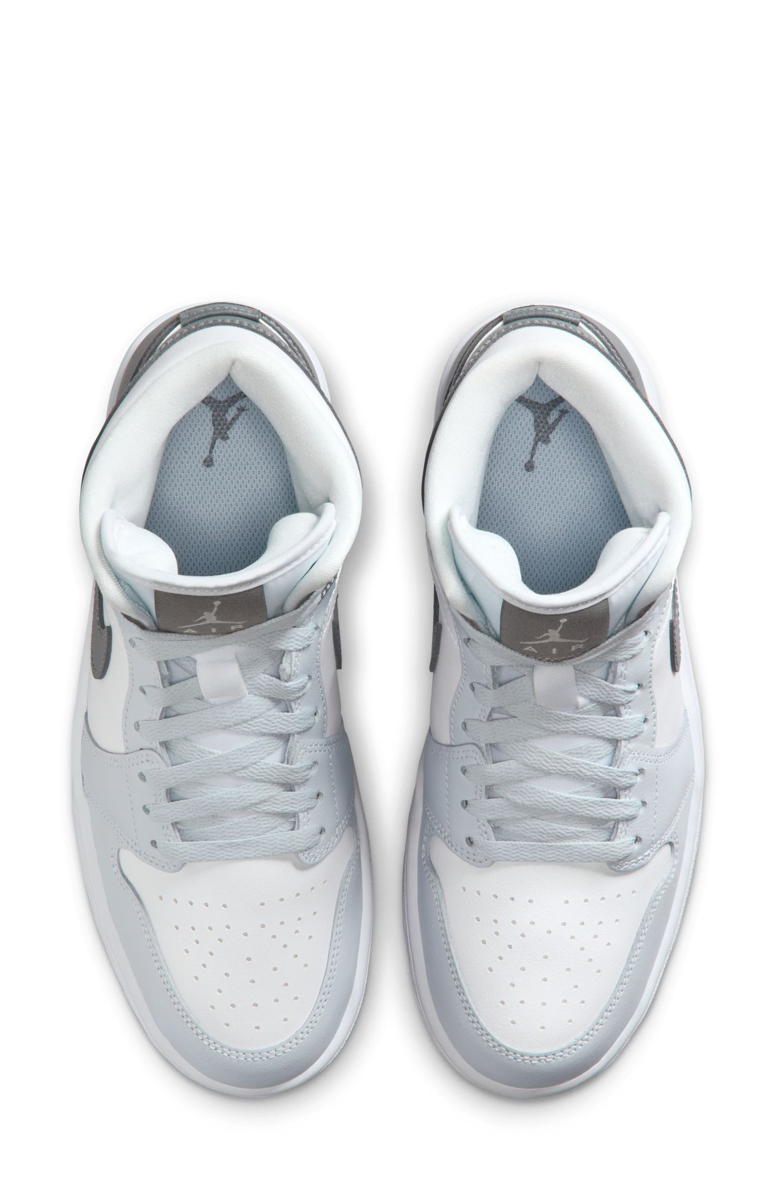 Jordan Air Jordan 1 Mid Sneaker, Alternate, color, White/ Smoke Grey/ Platinum