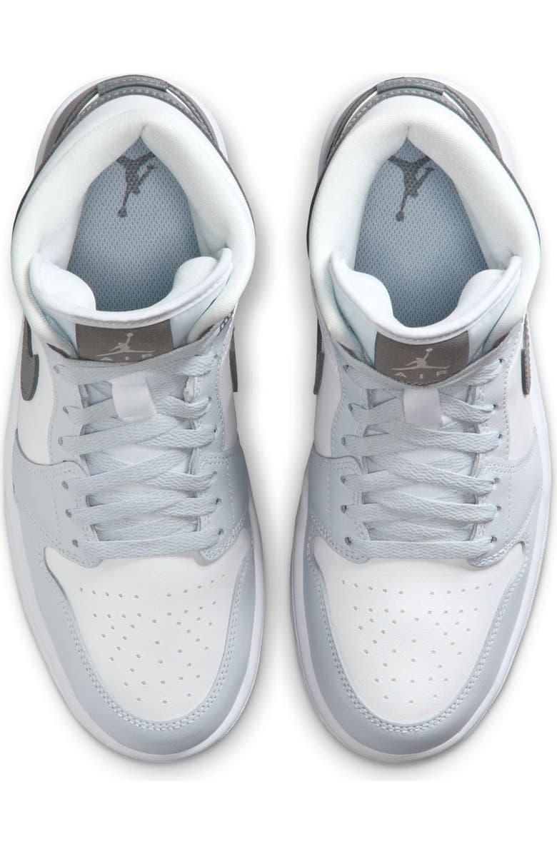 Jordan Air Jordan 1 Mid Sneaker, Alternate, color, White/ Smoke Grey/ Platinum