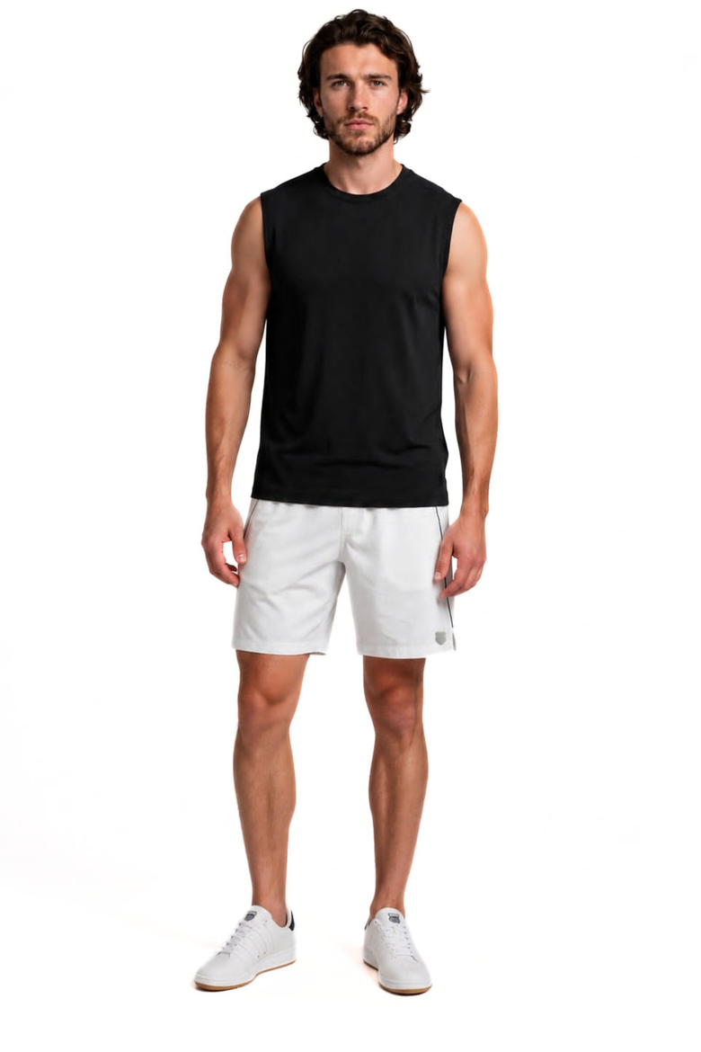 Performance Heathered Peached Jersey Muscle Tank, Alternate, color, Black
