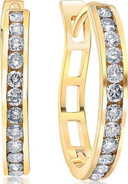 Bliss Diamond 1/2Ct Diamond Hoops Gold Small Earrings Lab Grown