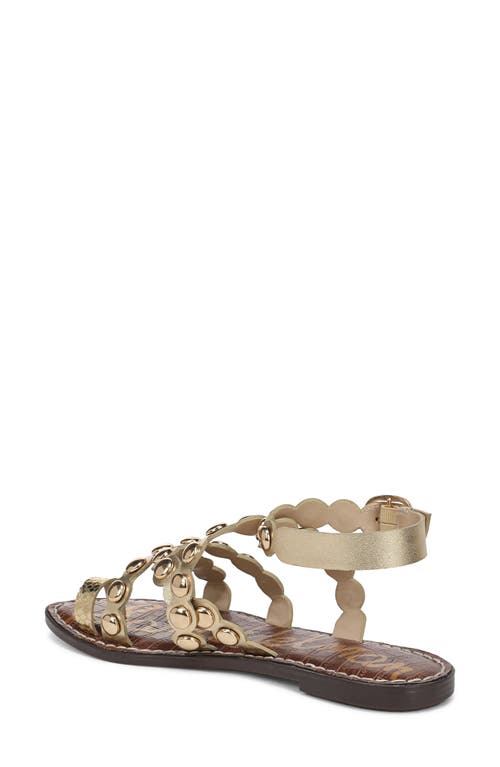 Sam Edelman Gloria Ankle Strap Sandal Amber Gold Leather In Amber Gold