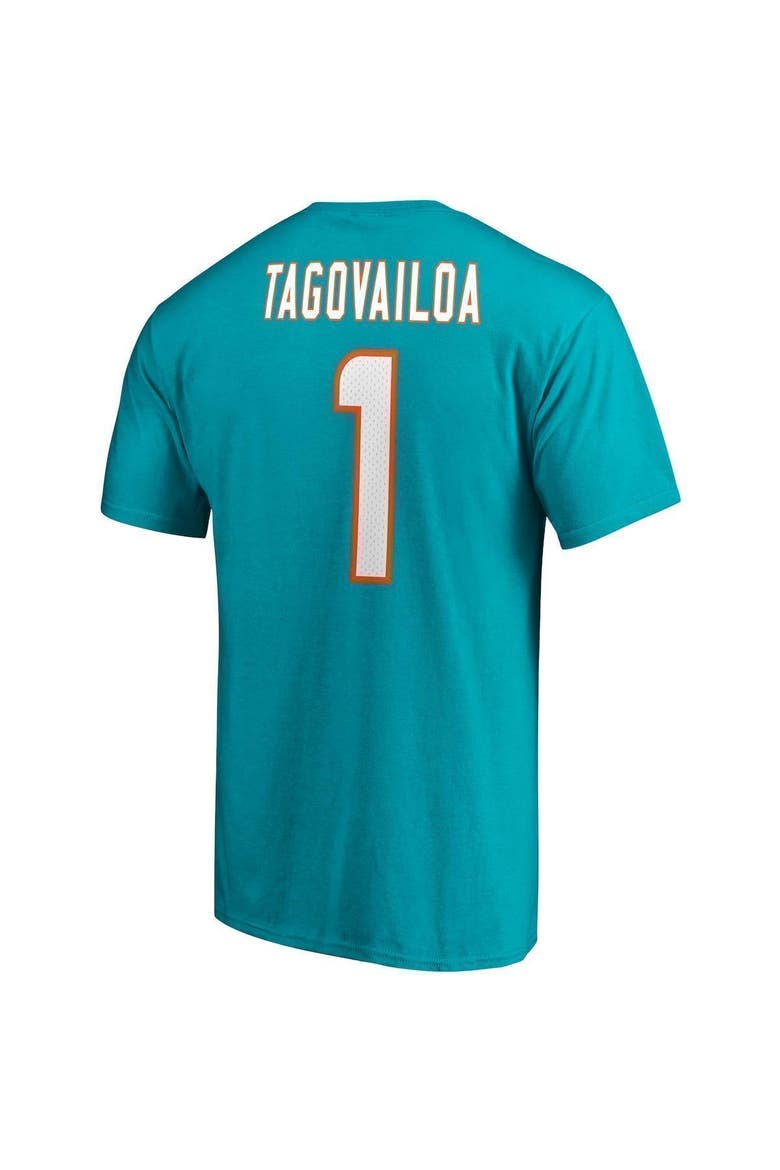 Men's Fanatics Branded Tua Tagovailoa Aqua Miami Dolphins Player Icon Name & Number T-Shirt, Alternate, color, AQUA