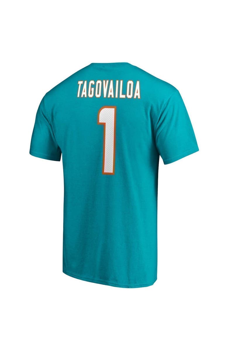 FANATICS Men's Fanatics Branded Tua Tagovailoa Aqua Miami Dolphins Player Icon Name & Number T-Shirt, Alternate, color, Aqua